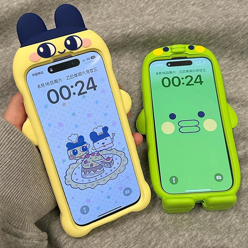 Cute Tamagotchi Cartoon 3D  Anti Fall Case for iPhone 17 Air 16 15 14 13 Pro Max Washable Dustproof Liquid Silicone Soft Cover